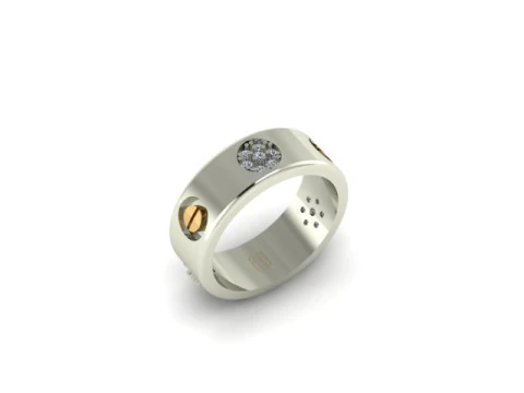 Beautifull band ring for daimonds 3D Model