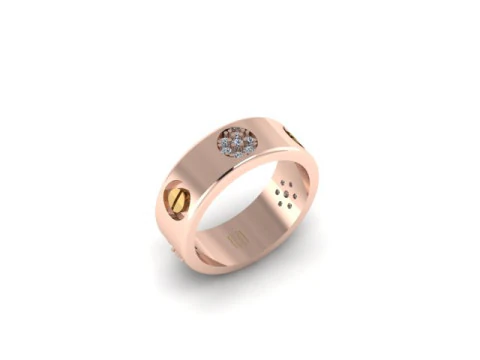 Beautifull band ring for daimonds 3D Model