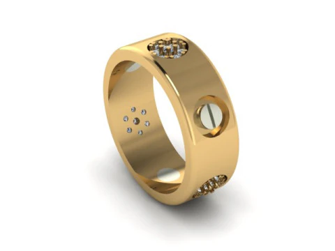 Beautifull band ring for daimonds 3D Model