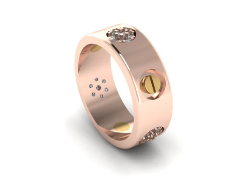 Beautifull band ring for daimonds 3D Model