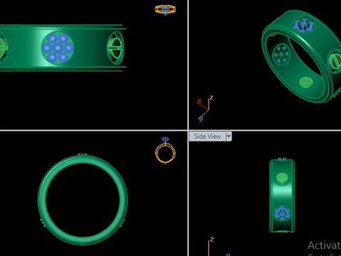 Beautifull band ring for daimonds 3D Model