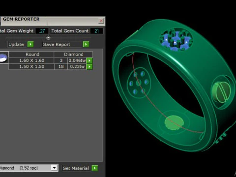 Beautifull band ring for daimonds 3D Model