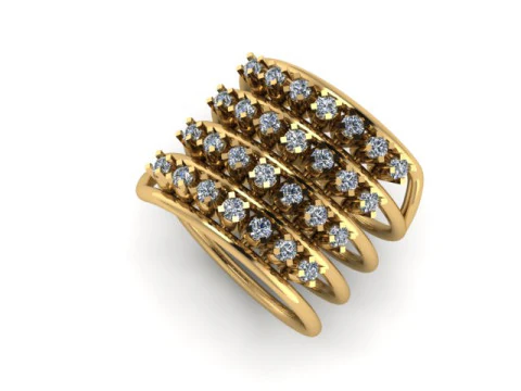 Cincin spiral untuk berlian Model 3D