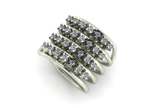Spiral ring for daimond Modello 3D
