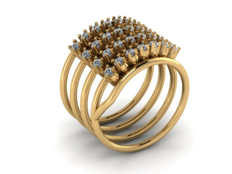 Spiral ring for daimond Modello 3D