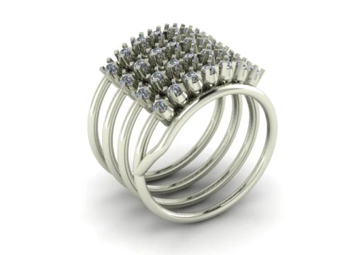 Spiral ring for daimond 3D Model