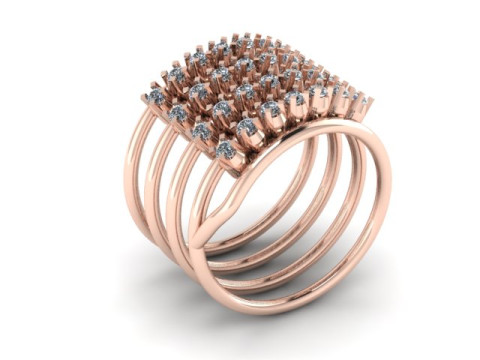 Spiral ring for daimond Modello 3D