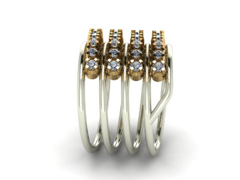 Spiral ring for daimond Modello 3D
