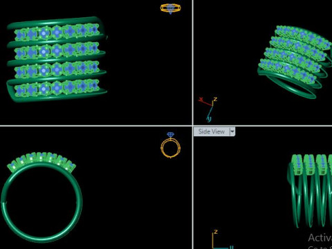 Spiral ring for daimond Modello 3D