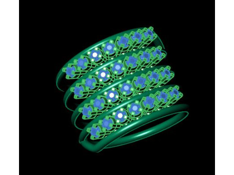 Spiral ring for daimond Modello 3D