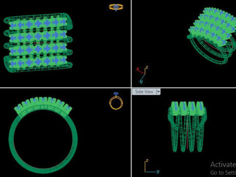 Spiral ring for daimond Modello 3D