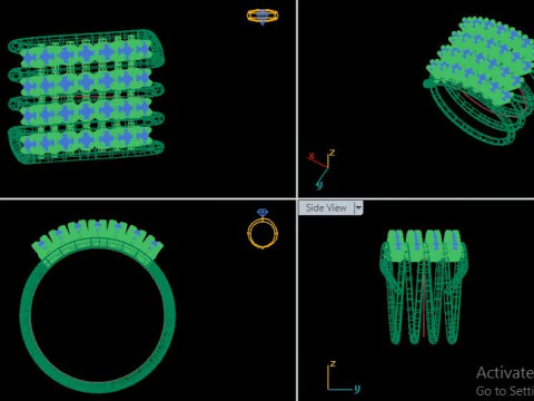 Spiral ring for daimond 3D Model