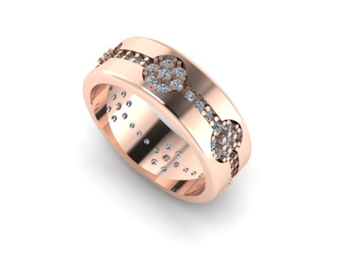 Band ring 3D print model Model 3D