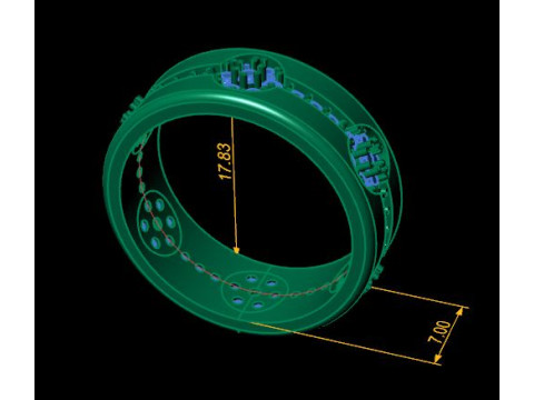 Band ring 3D print model Model 3D
