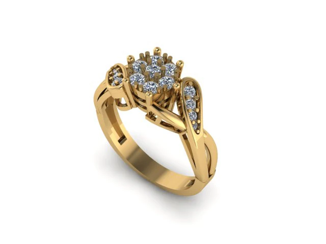 Engagement Wedding Ring Bridal Ring 3D print model 3D print model 3D Model .c4d .max .obj .3ds .fbx .stl .blend 