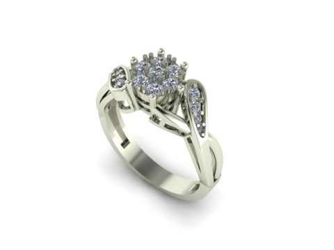 Engagement Wedding Ring Bridal Ring 3D print model 3D print model 3D Model