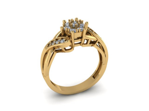 Engagement Wedding Ring Bridal Ring 3D print model 3D print model 3D Model