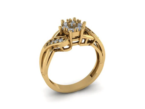 Engagement Wedding Ring Bridal Ring 3D print model 3D print model 3D Model