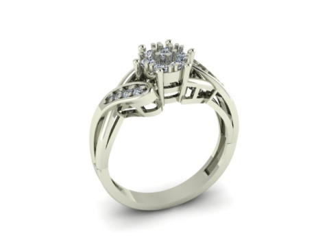 Engagement Wedding Ring Bridal Ring 3D print model 3D print model 3D Model