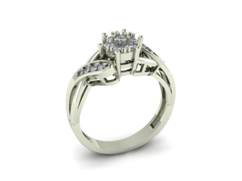 Engagement Wedding Ring Bridal Ring 3D print model 3D print model 3D Model