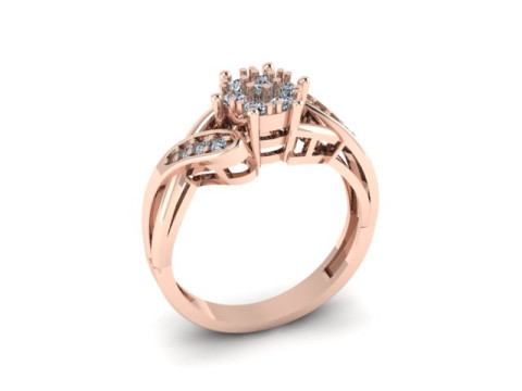 Engagement Wedding Ring Bridal Ring 3D print model 3D print model 3D Model