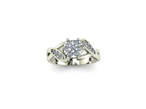 Engagement Wedding Ring Bridal Ring 3D print model 3D print model 3D Model