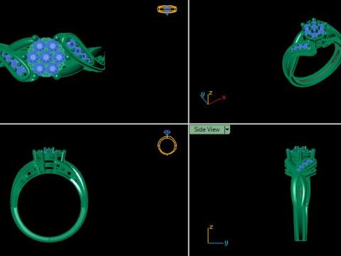 Engagement Wedding Ring Bridal Ring 3D print model 3D print model 3D Model
