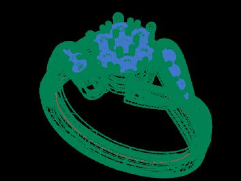 Engagement Wedding Ring Bridal Ring 3D print model 3D print model 3D Model