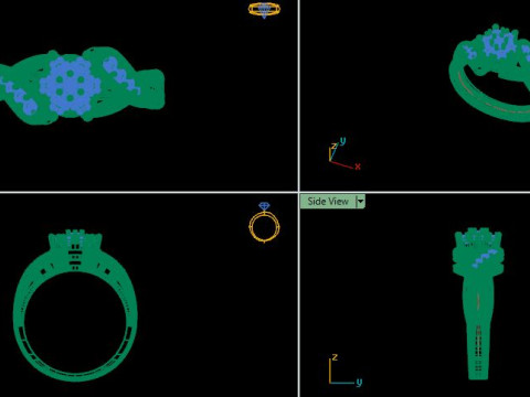 Engagement Wedding Ring Bridal Ring 3D print model 3D print model 3D Model