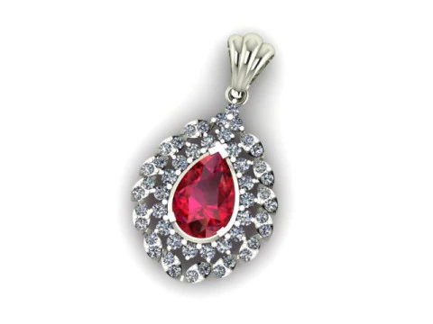 Ruby Emerald and daimond pandent 3D Model
