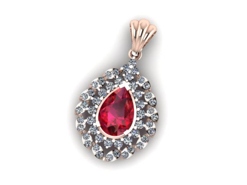 Ruby Emerald and daimond pandent 3D Модель