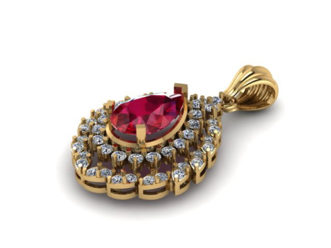 Ruby Emerald and daimond pandent 3D Модель