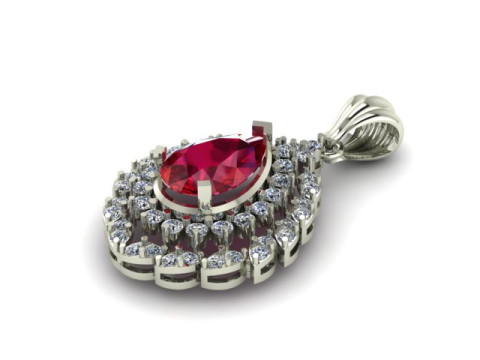 Ruby Emerald and daimond pandent 3D Модель