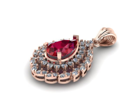 Ruby Emerald and daimond pandent 3D Модель