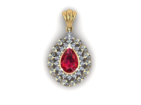 Ruby Emerald and daimond pandent 3D Модель