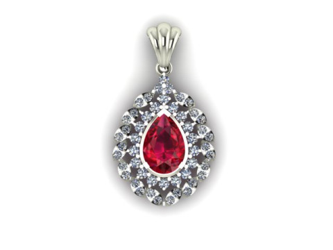 Ruby Emerald and daimond pandent 3D Модель