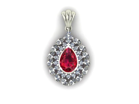 Ruby Emerald and daimond pandent 3D Model