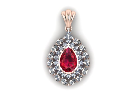 Ruby Emerald and daimond pandent 3D Модель