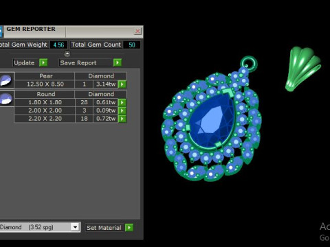 Ruby Emerald and daimond pandent 3D Модель