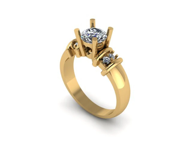 Solitair ring 3D Model .c4d .max .obj .3ds .fbx .stl .blend 