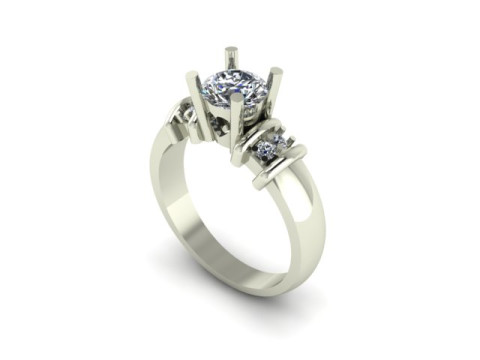 Solitair ring Modello 3D