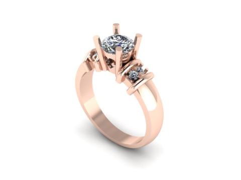 Solitair ring Modello 3D