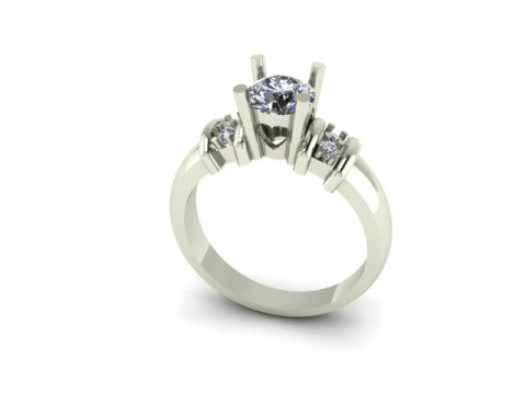 Solitair ring Modello 3D