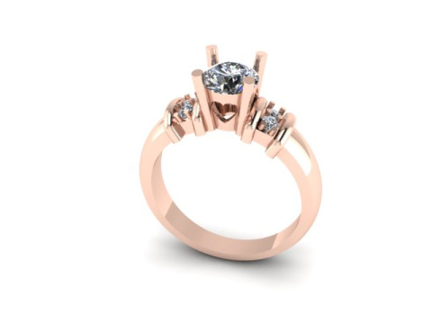 Solitair ring Modello 3D