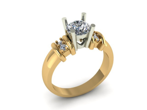 Solitair ring Modello 3D