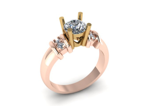 Solitair ring Modello 3D