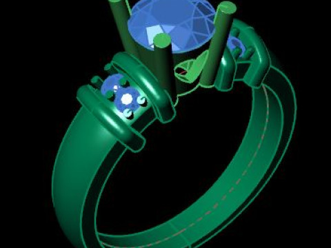 Solitair ring Modello 3D