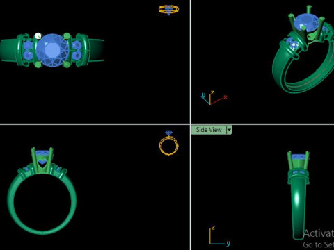 Solitair ring Modello 3D