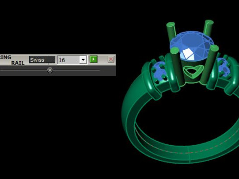 Solitair ring Modello 3D