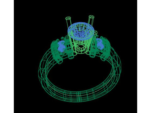 Solitair ring Modello 3D